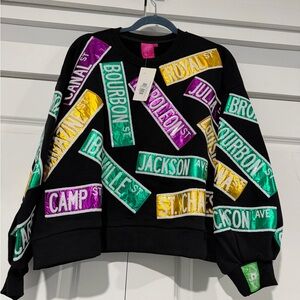 Queen of sparkles Colorful Street Sign Sweater